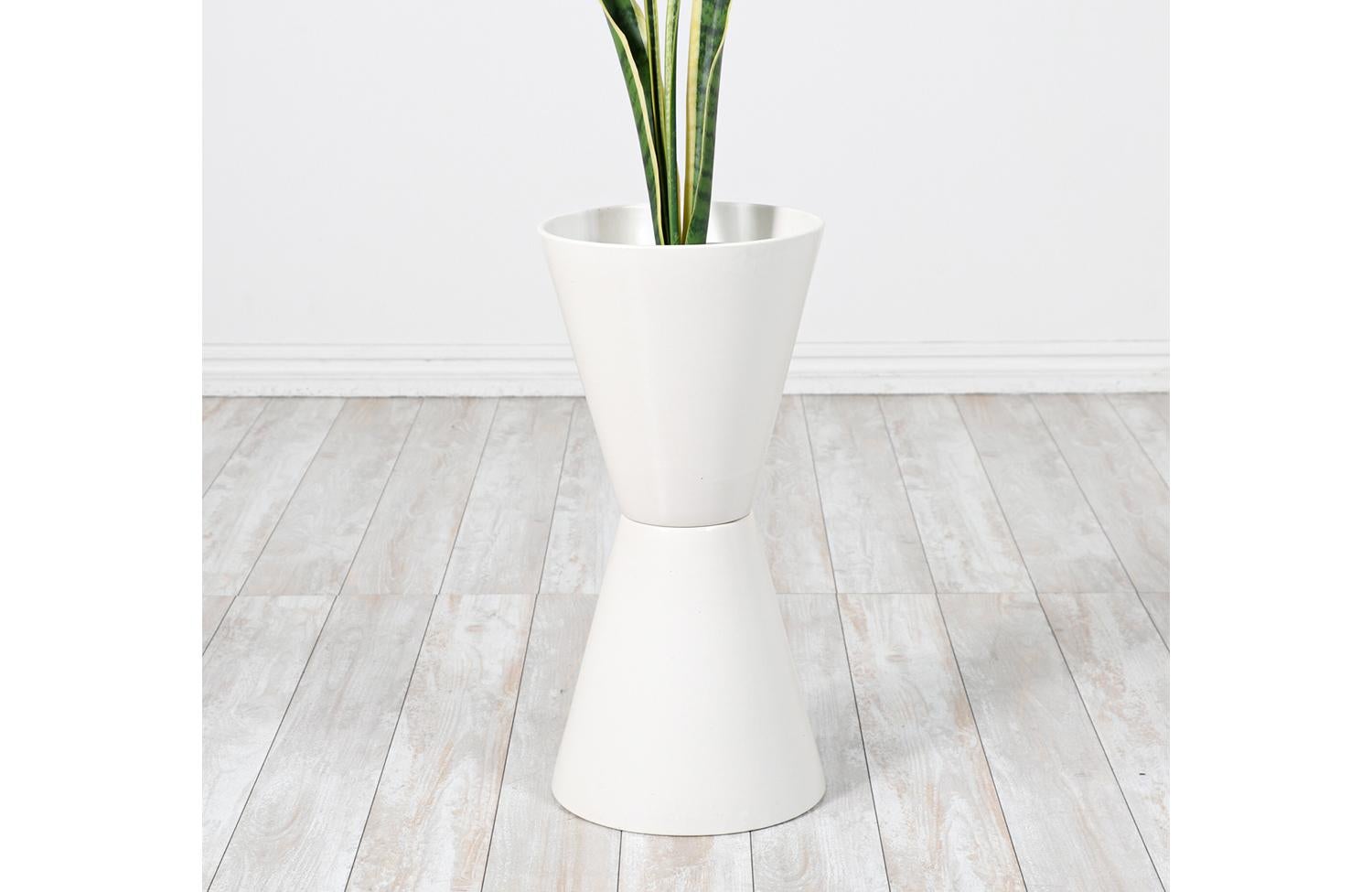 Ceramic Mid-Century Modern Architectural Double Cone Planter by Bauer For Sale