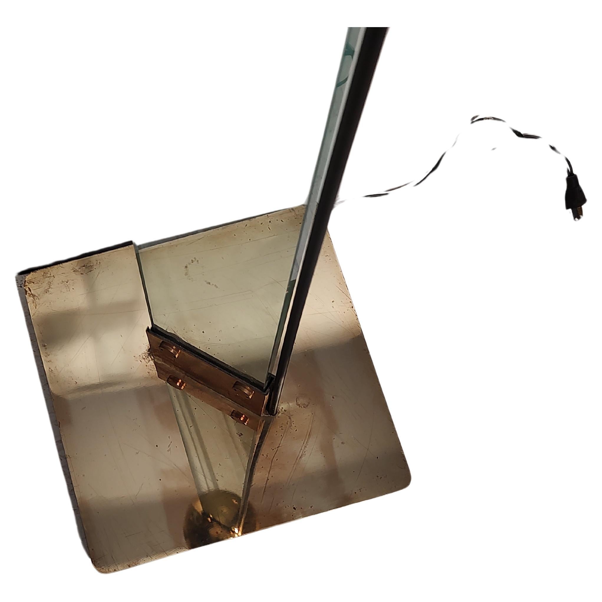 Italian Mid-Century Modern Architectural Glass Floor Lamp by Max Buguara For Sale