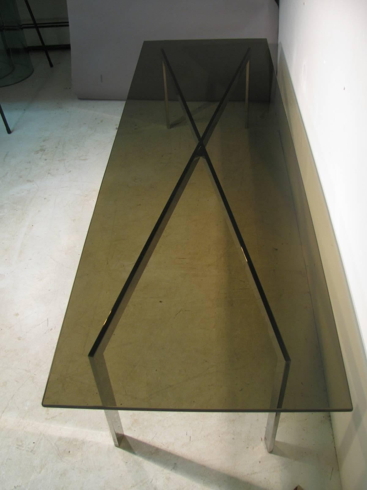 Mid-20th Century Mid-Century Modern Architectural Smoked Glass Cocktail Table