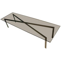 Mid-Century Modern Architectural Smoked Glass Cocktail Table