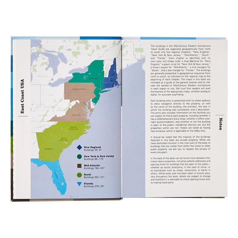 MidCentury Modern Architecture Travel Guide East Coast USA For Sale at