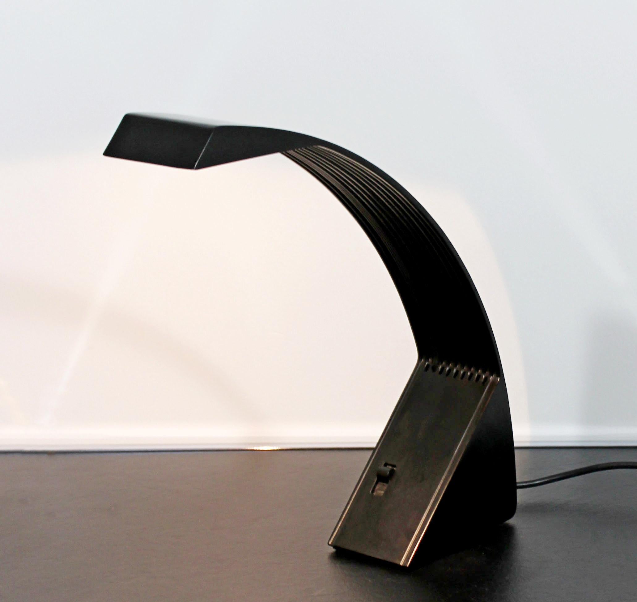 Italian Mid-Century Modern Arcobaleno Halogen Black Desk Lamp Marco Zotta, 1970s, Italy