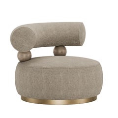 Poltrona Aretha di metà secolo in ciniglia realizzata a mano da Atelier A.
