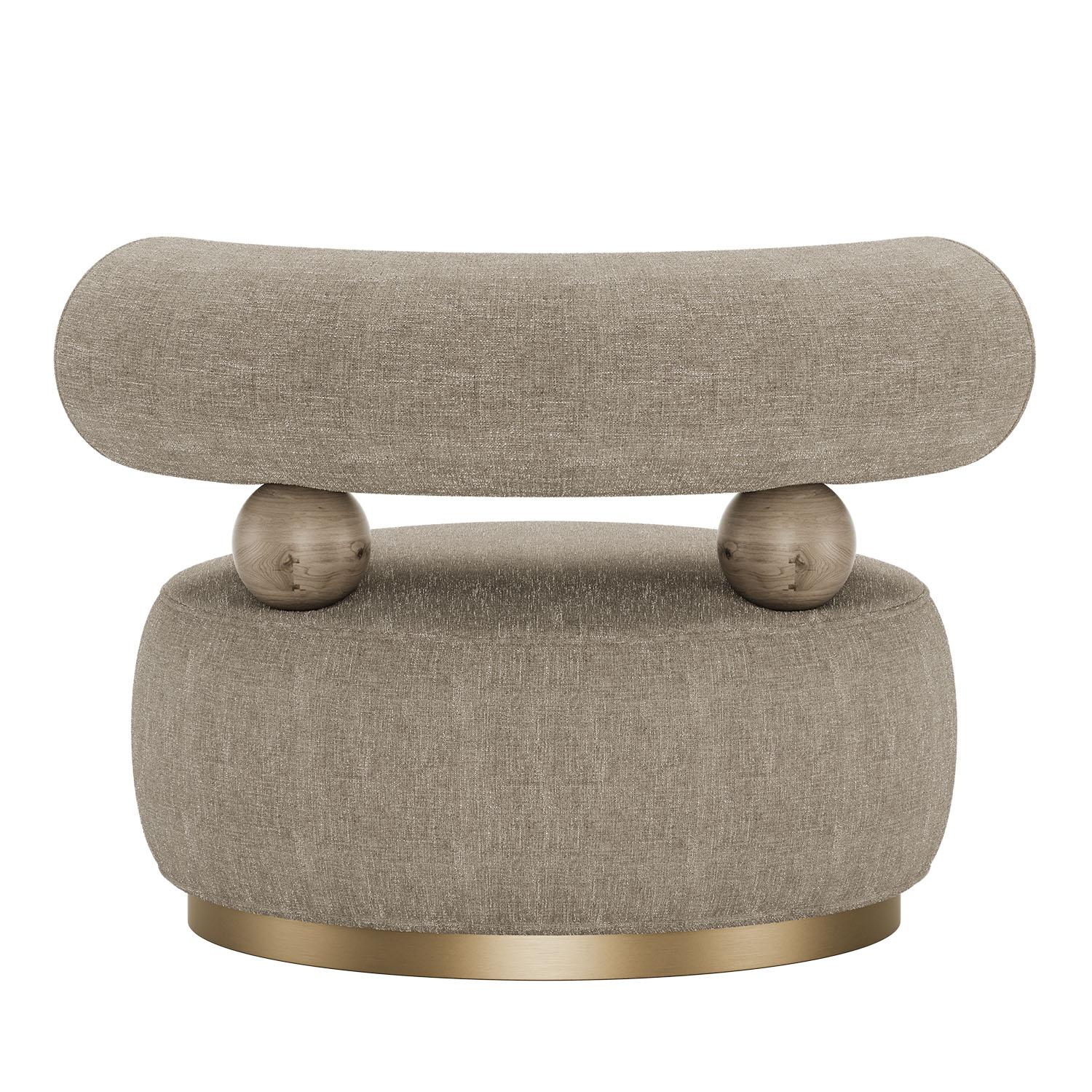 Mid-Century Modern Aretha Armchair in Chenille Handcrafted by Mavo Atelier Neuf - En vente à Trofa, PT