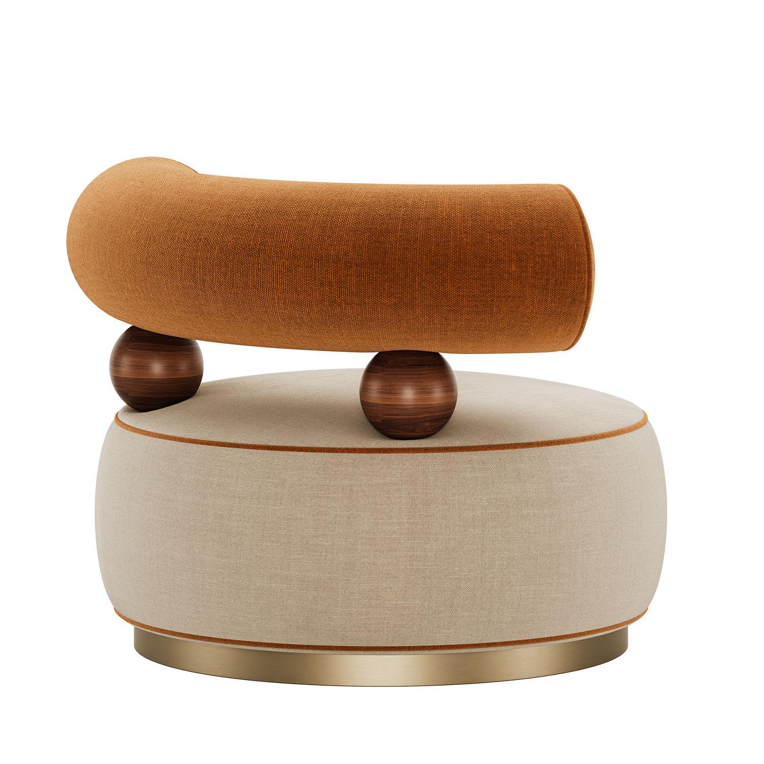 Moderner Aretha-Sessel aus Chenille-Samt aus der Jahrhundertmitte, handgefertigt von MavoAtelier (Portugiesisch) im Angebot