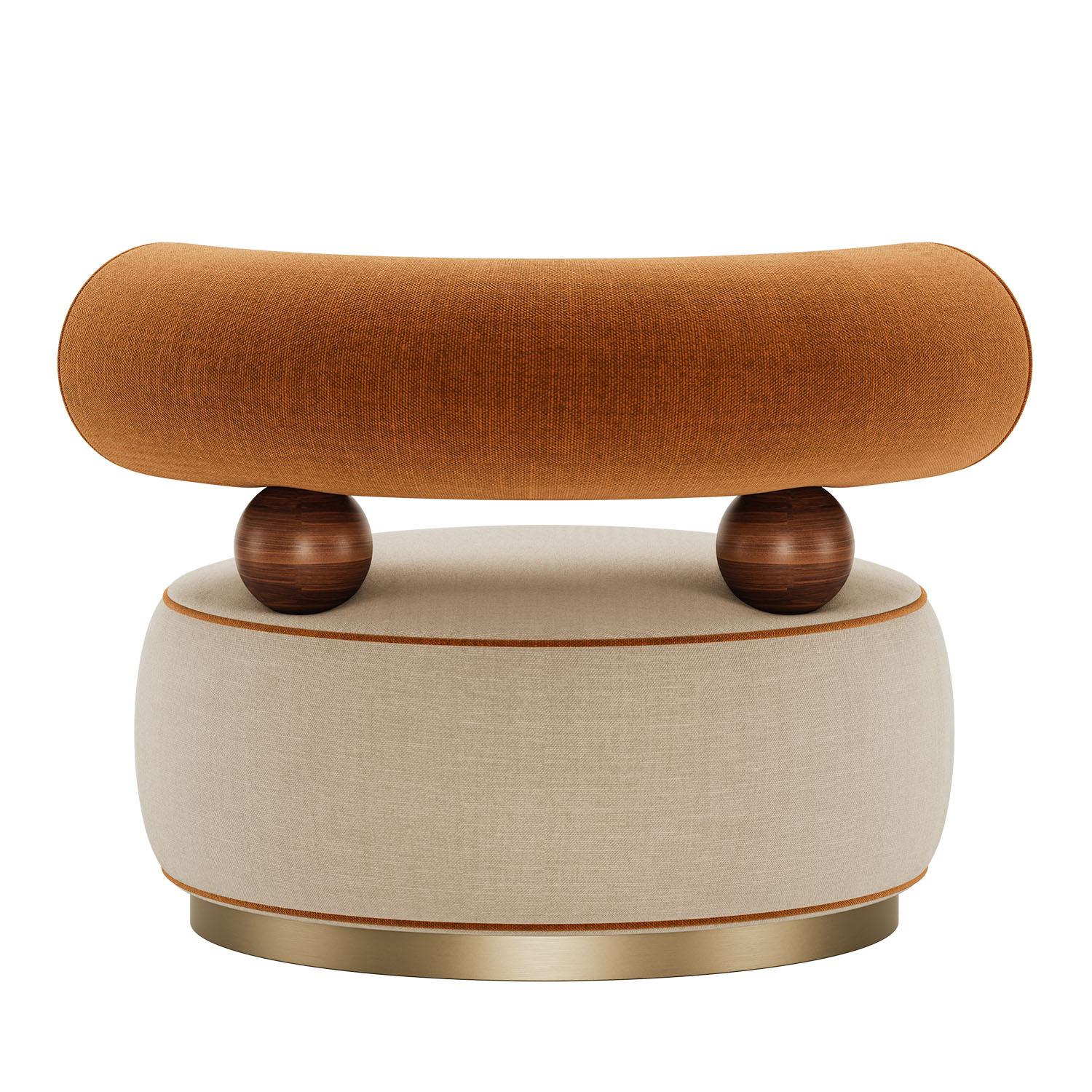 Moderner Aretha-Sessel aus Chenille-Samt aus der Jahrhundertmitte, handgefertigt von MavoAtelier (Handgefertigt) im Angebot