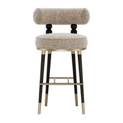 Taburete de bar Aretha de mediados de siglo en madera de fresno teñida de negro by Mavo Atelier