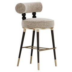 Mid-Century Modern Aretha Bar Stool in Black Stain Ashwood by Mavo Atelier