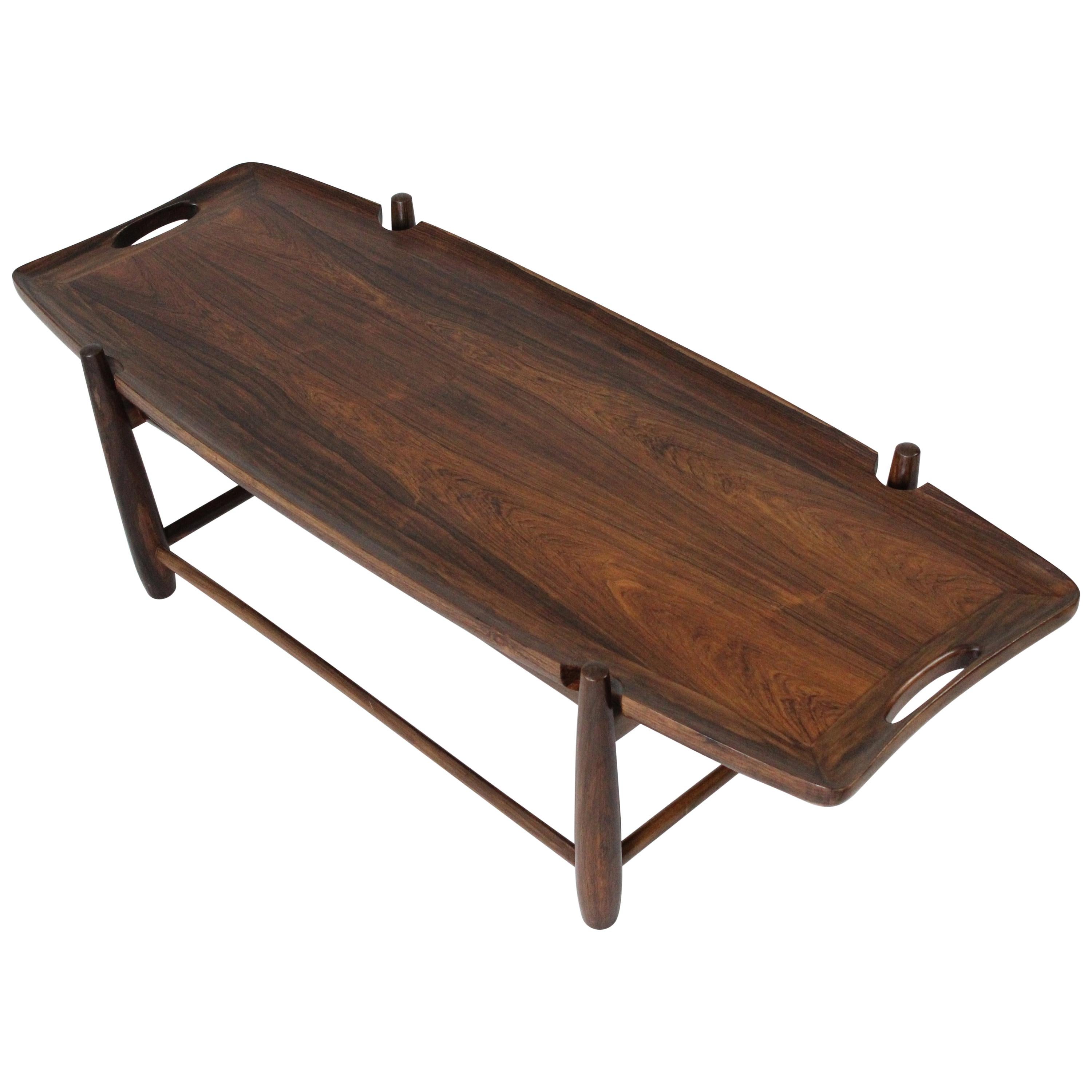 Pair of "Alex" Brazilian Modern Rosewood Coffee Tables by Sergio
