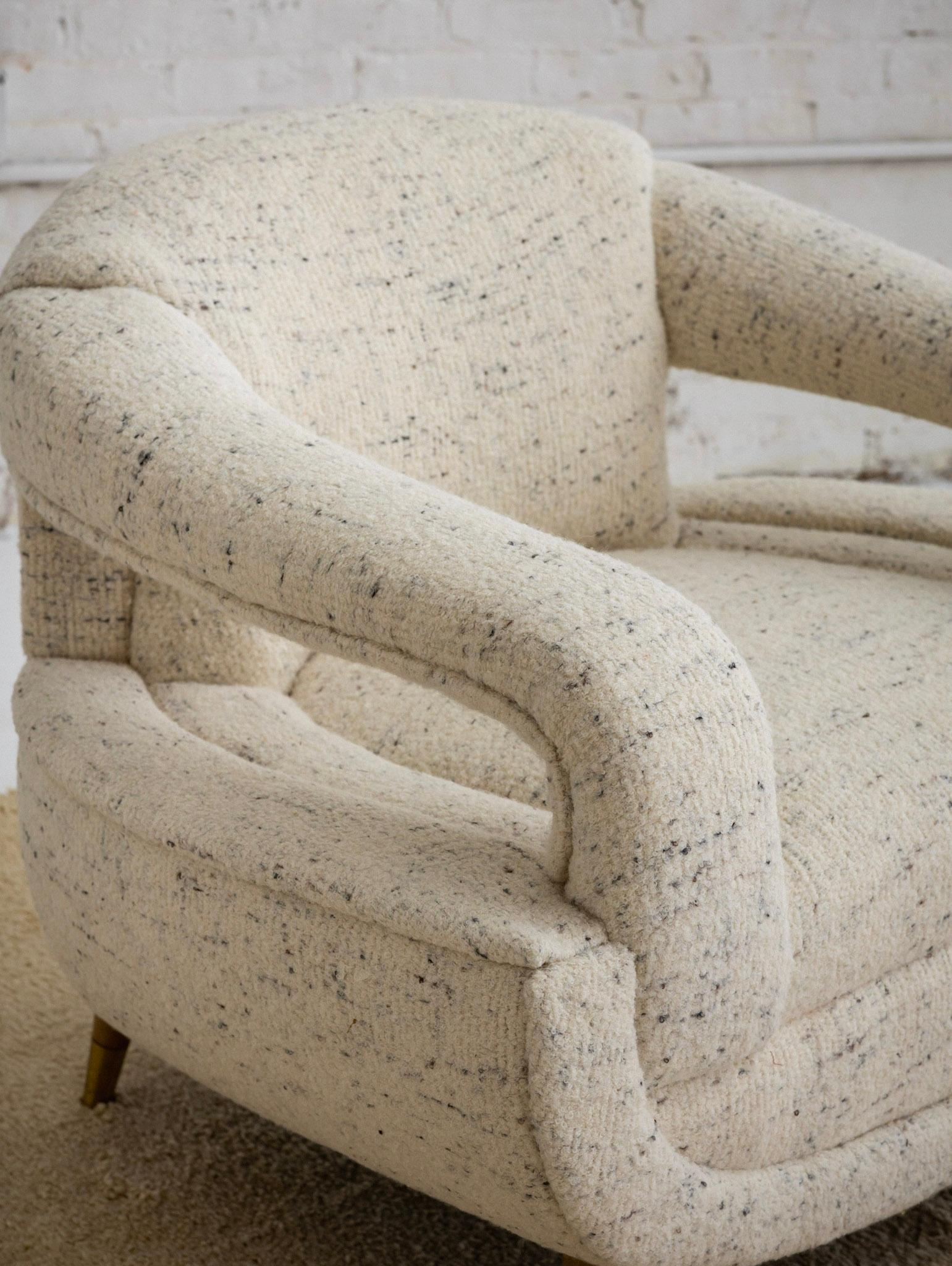 American Mid-Century Modern Arm Chair in Textured Wool