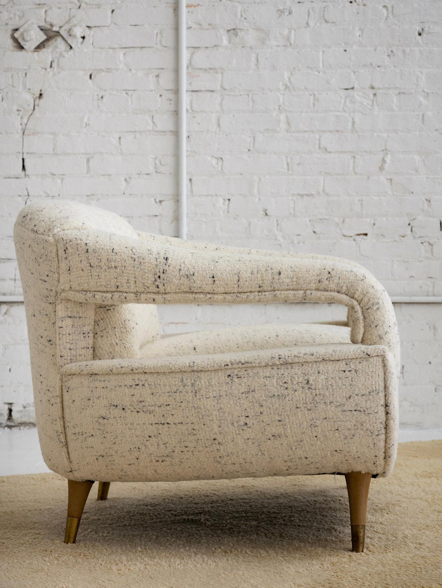 20th Century Mid-Century Modern Arm Chair in Textured Wool