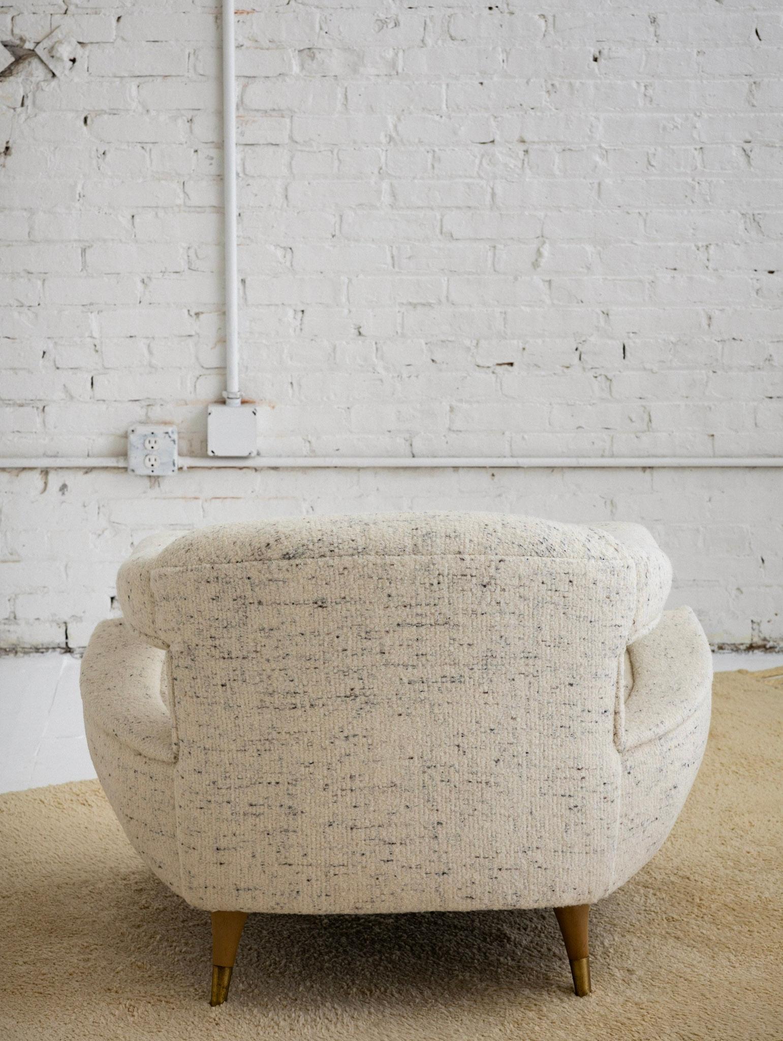 Mid-Century Modern Arm Chair in Textured Wool 2
