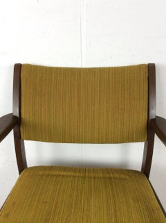 Mid Century Modern Arm Chair with Vintage Uphosltery