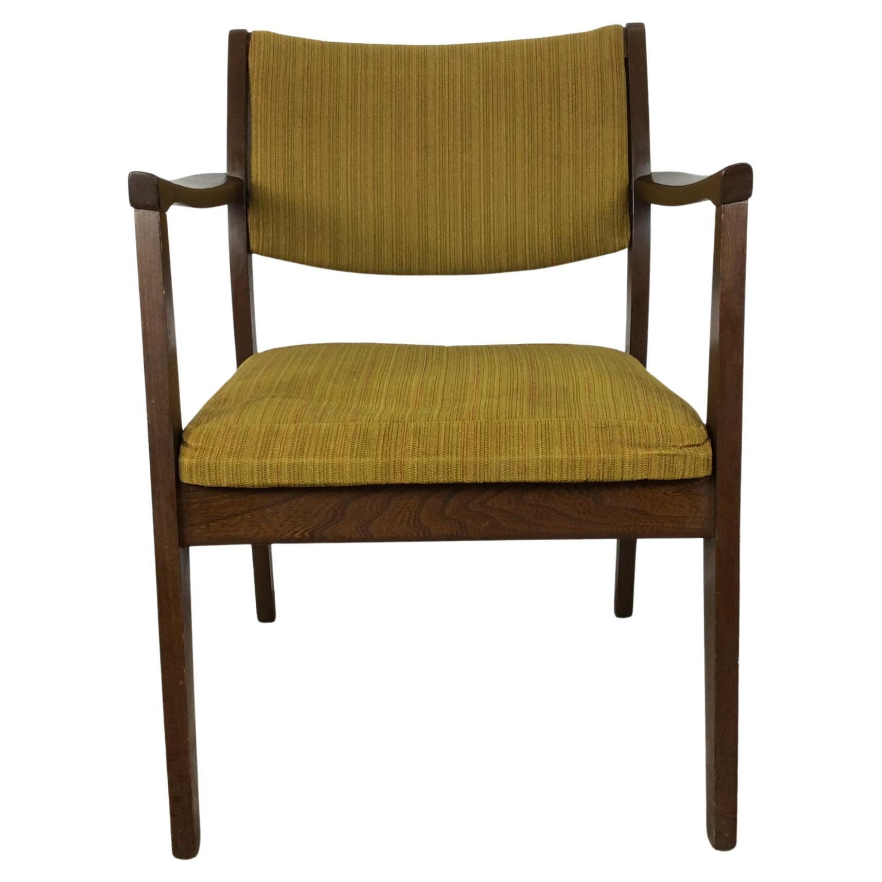 Mid Century Modern Arm Chair with Vintage Uphosltery