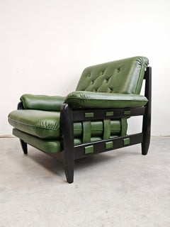 Mid Century Modern Armchair and Ottoman "Rodeio" by Jean Gillon, Brazil 1960s