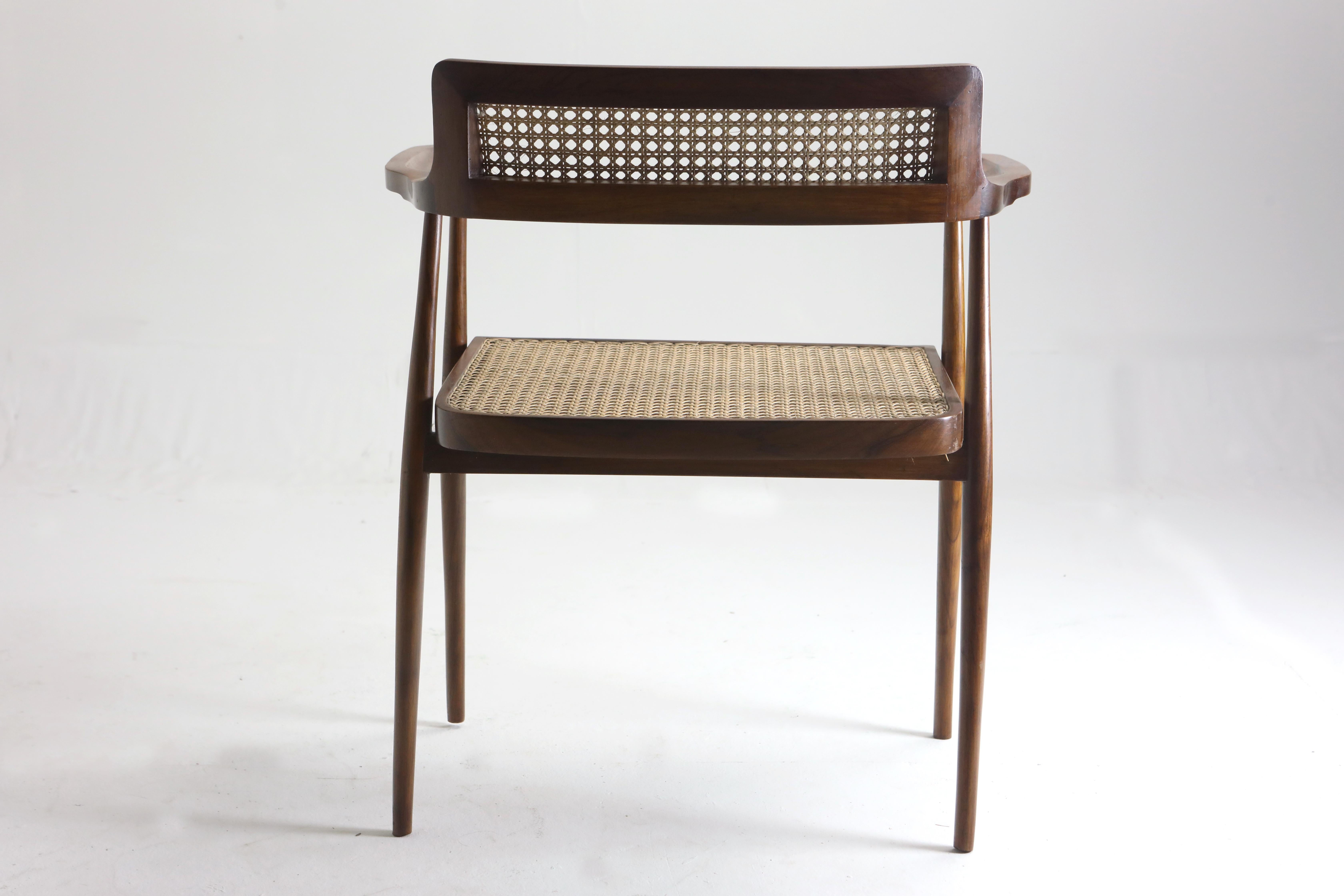 Mid-20th Century Mid-Century Modern Pair of Wood Armchairs by Joaquim Tenreiro, Brazil 1960s