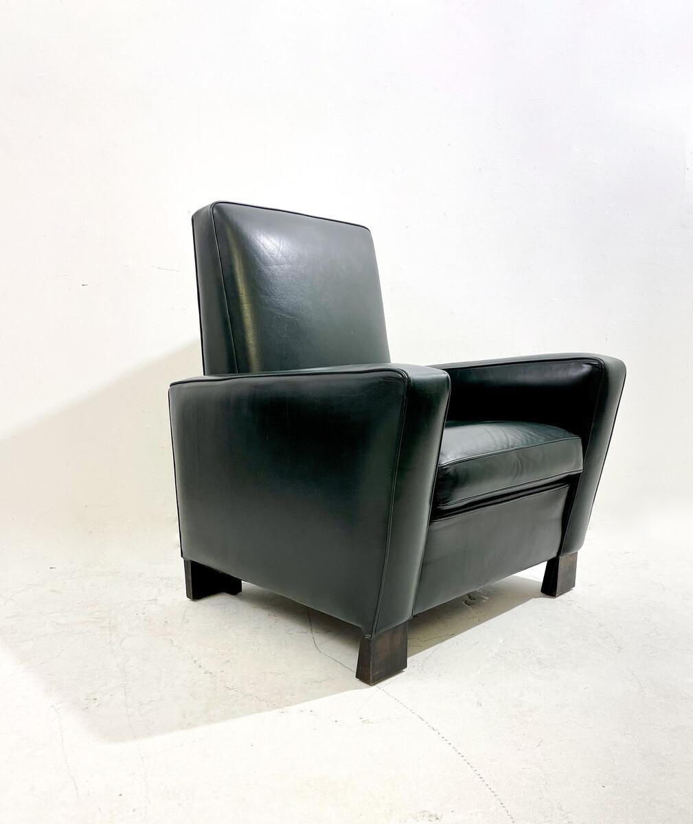Moderner Sessel aus der Mitte des Jahrhunderts von Emiel Veranneman, Holz und Leder, 1958 im Zustand „Gut“ im Angebot in Brussels, BE