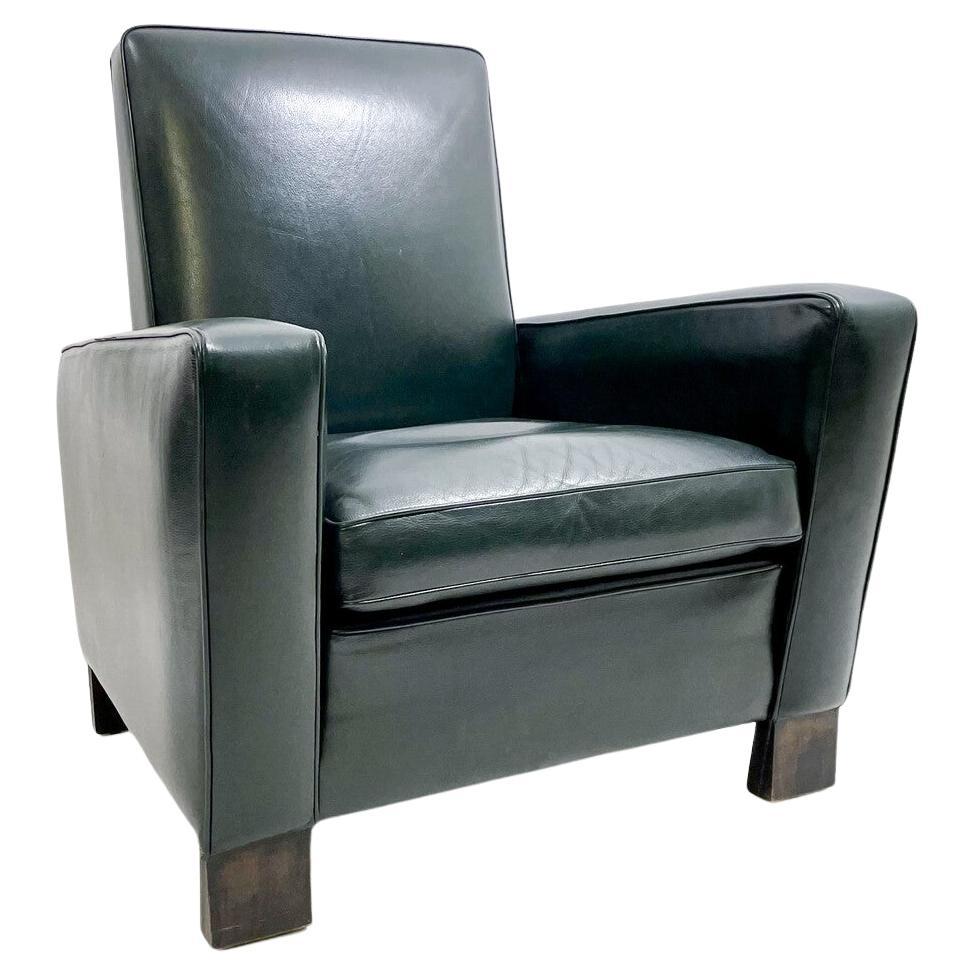 Mid-Century Modern Armchair by Emiel Veranneman, Wood and Leather, 1958 For Sale