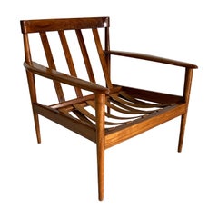 Mid-Century Modern Armchair by Grete Jalk Made in Solid Caviuna Wood