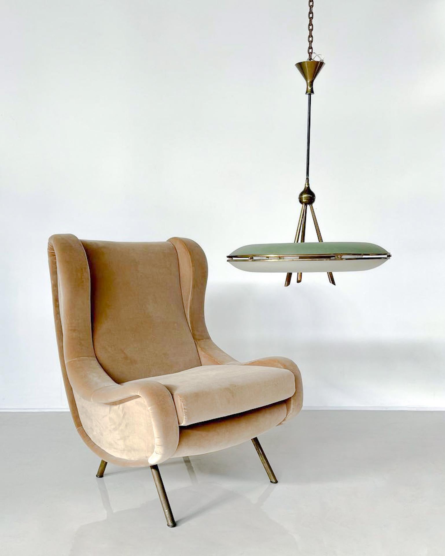 Mid-Century Modern Armchair by Marco Zanuso, Italy, 1960s - New Upholstery For Sale 1