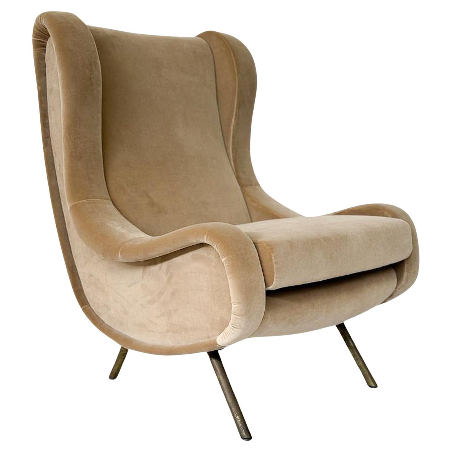 Mid-Century Modern Armchair by Marco Zanuso, Italy, 1960s - New Upholstery