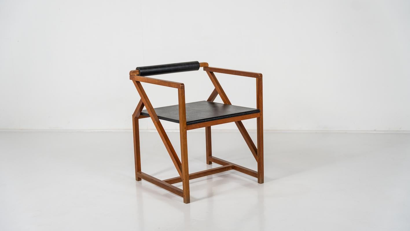 Italian Mid-Century Modern Armchair, Wood, Italy, 1970s For Sale