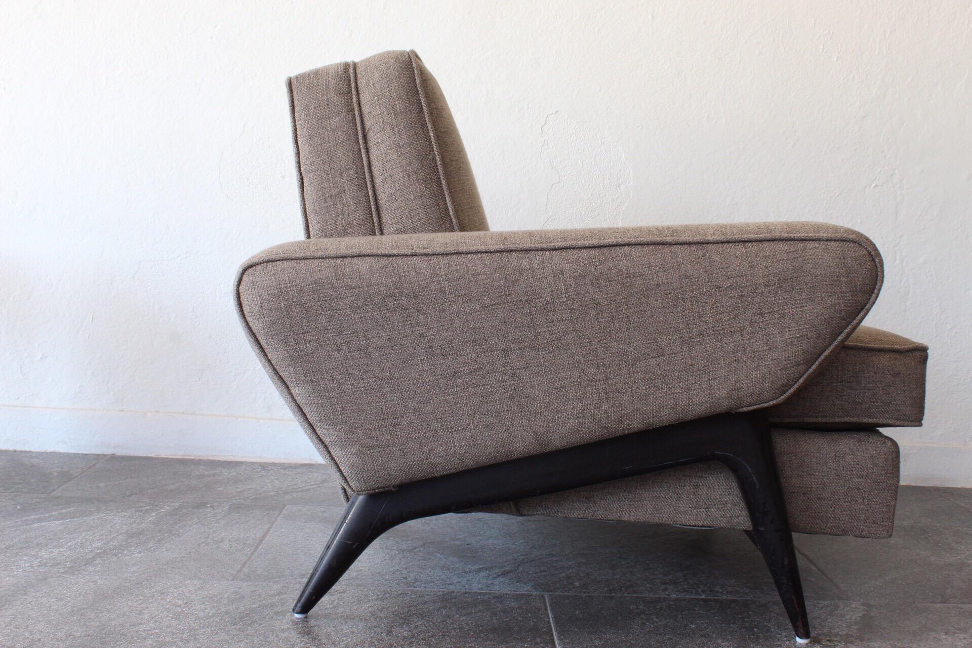 Armchair attributed to Eugenio Escudero, manufactured in the late sixties, possibly reupholstered in the nineties, the legs were not restored and show details of use., Escudero is cataloged one of the greatest icons of Mexican modernism.