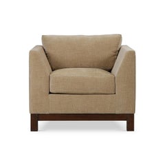 Moderner Sessel aus der Jahrhundertmitte - French Yellow Performance Fabric