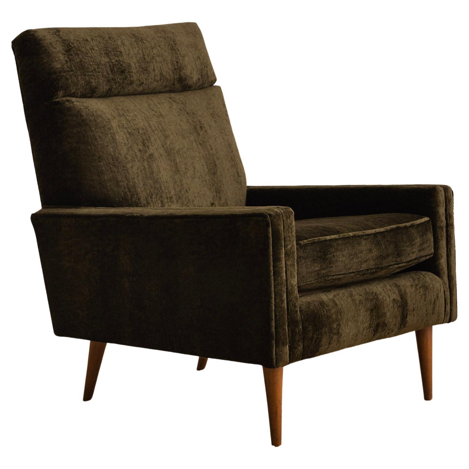 Danish MidCentury Modern armchairs in Forest Green Fabric and Wood