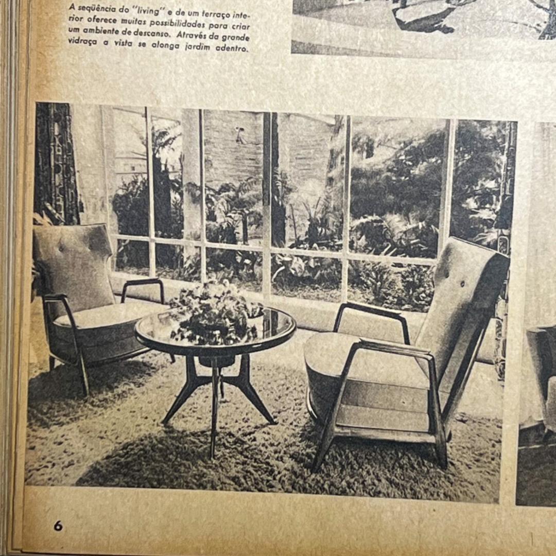 Mid-Century Modern Armchair in Hardwood & Grey Fabric, Scapinelli, 1950’s Brazil For Sale 6