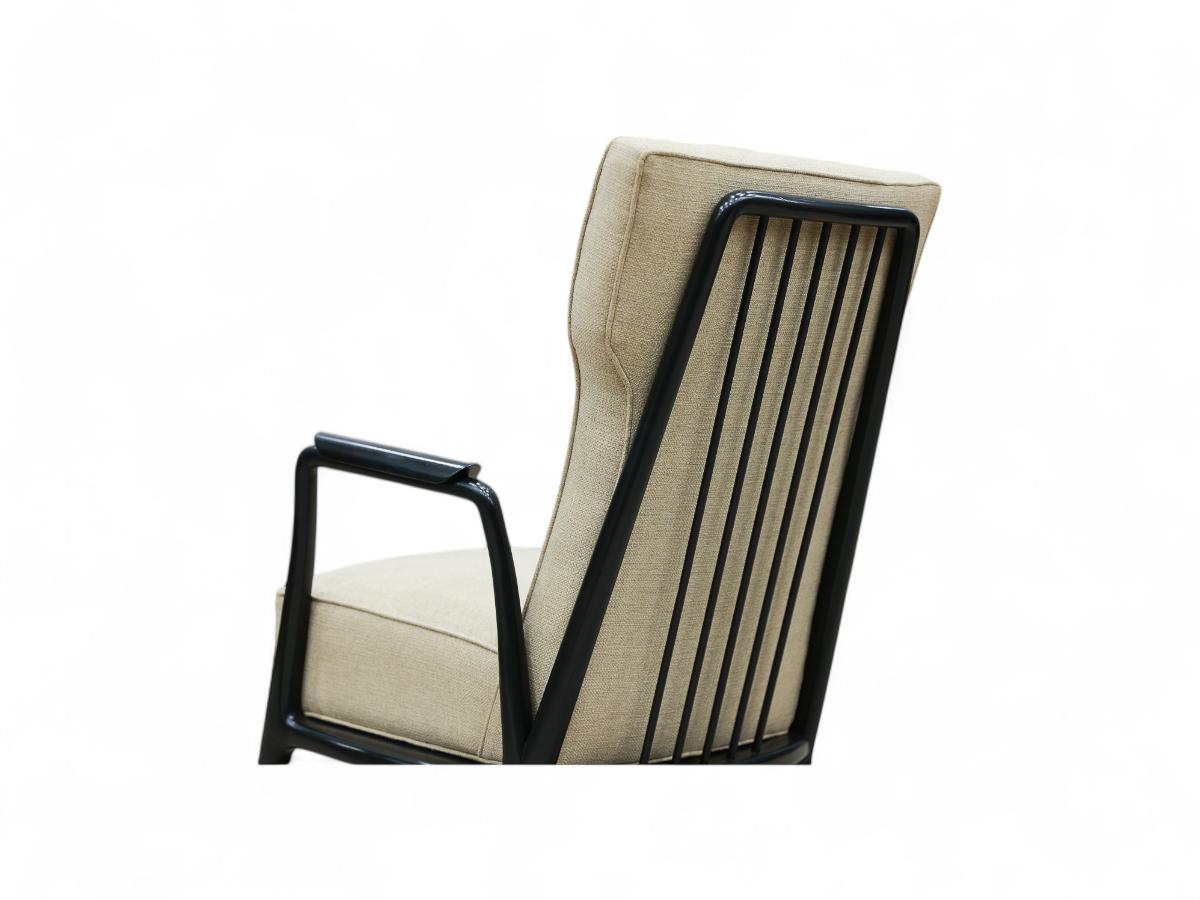 Mid-Century Modern Armchair in Hardwood & Grey Fabric, Scapinelli, 1950’s Brazil For Sale 1
