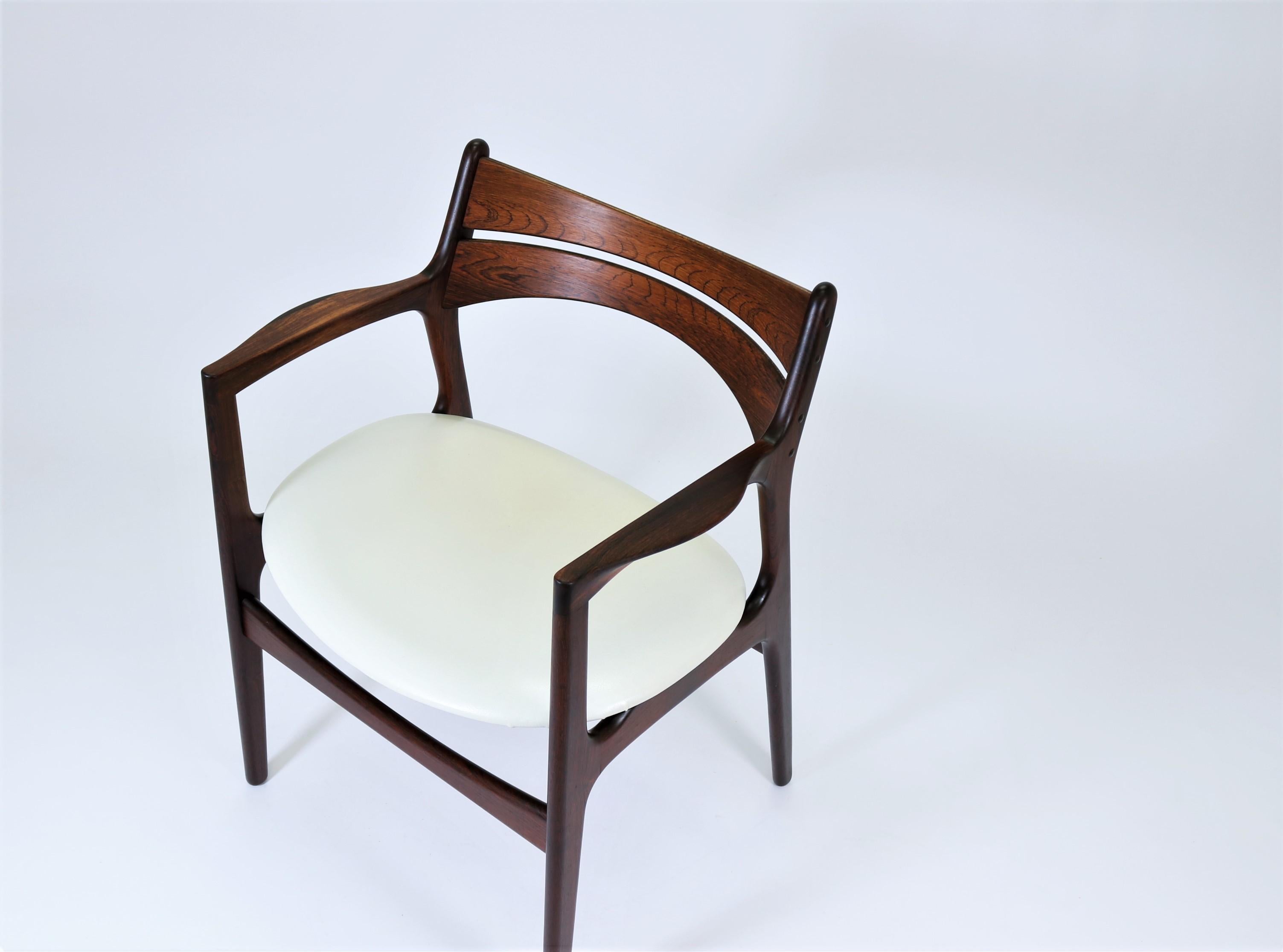Mid-20th Century Mid-Century Modern Armchair in Rosewood by Danish Designer Erik Buck, 1960s