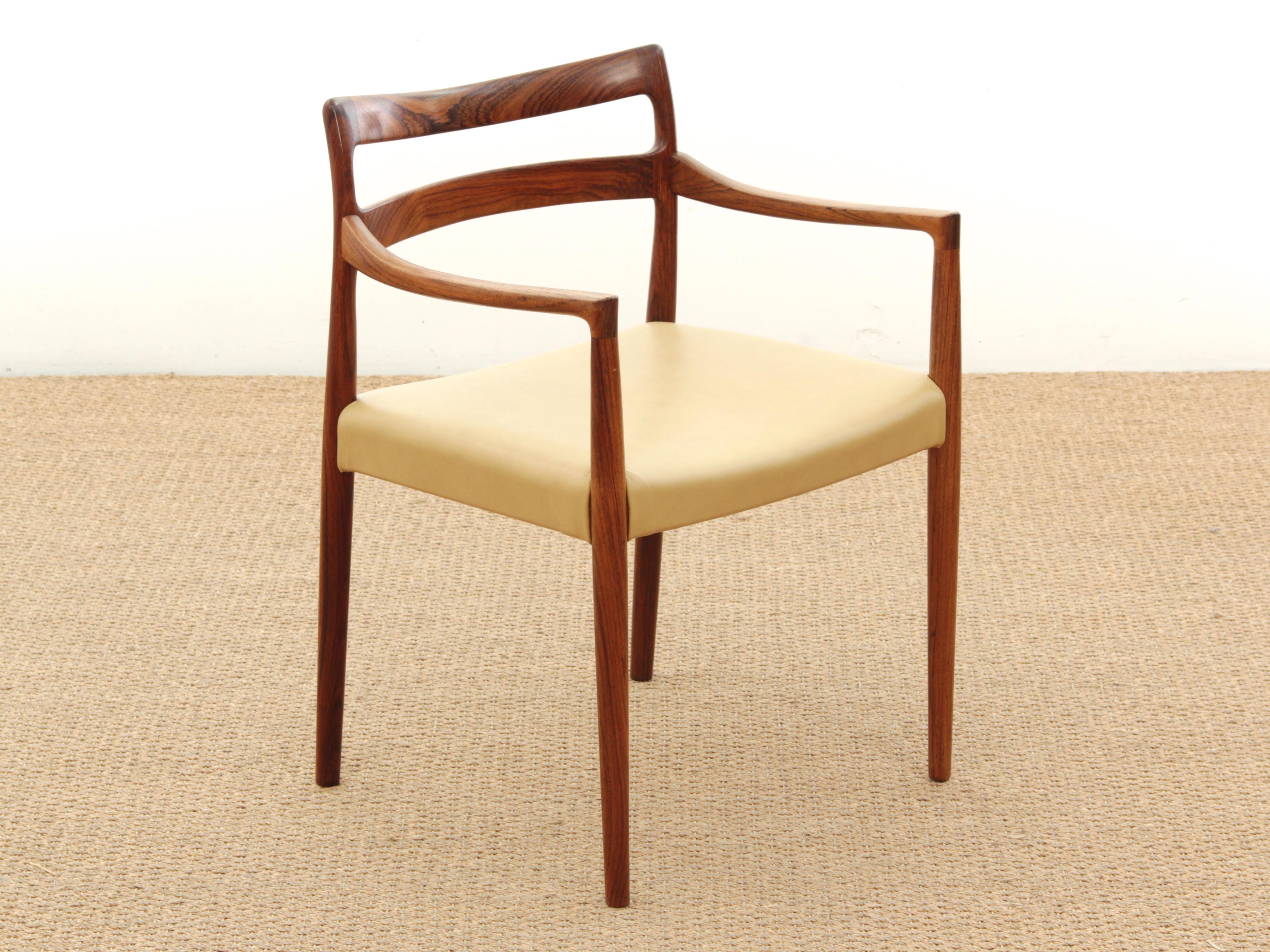 Mid-20th Century Mid-Century Modern Armchair in Rosewood by Kai Lyngfeldt For Sale