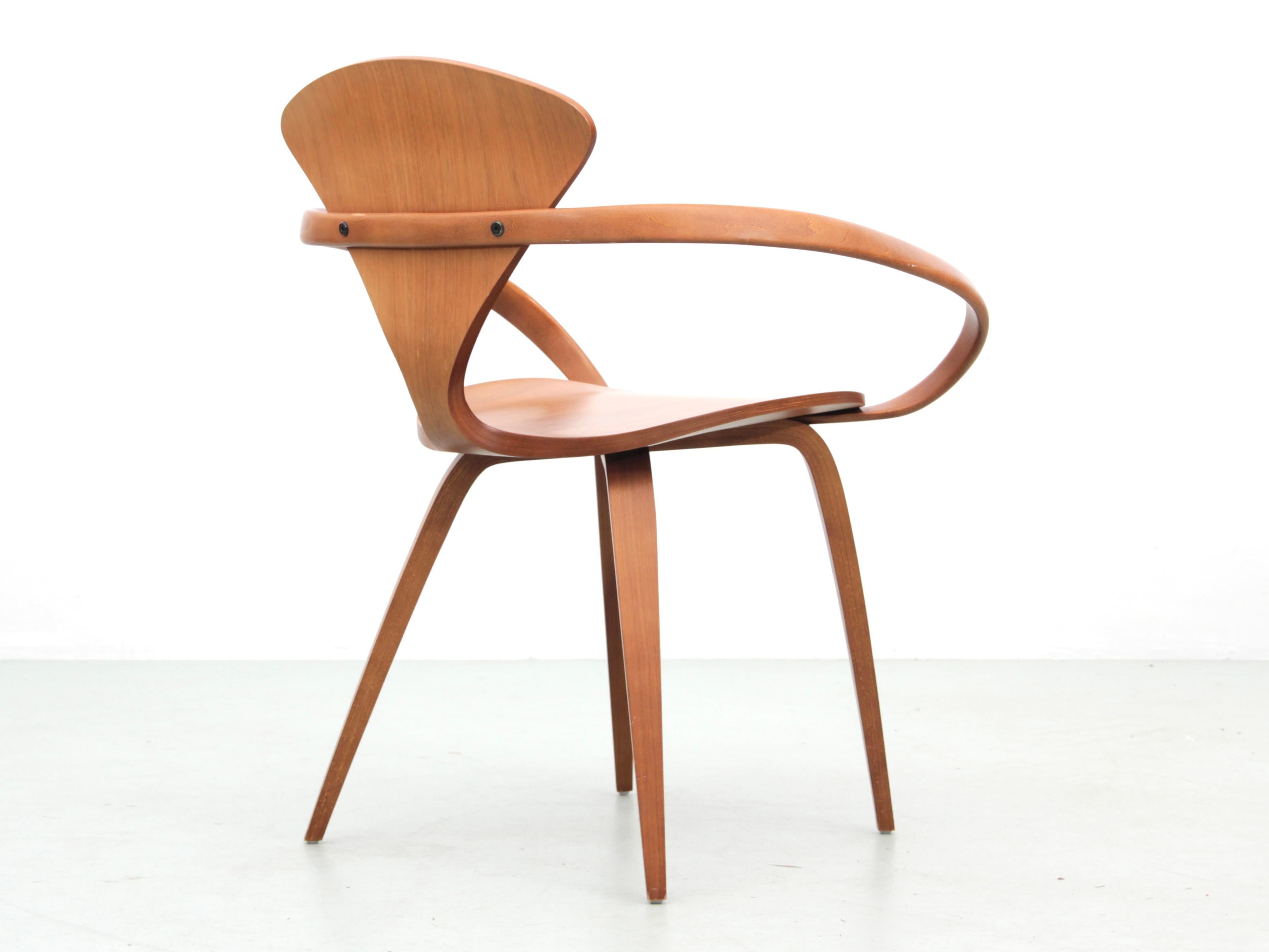 American Mid-Century modern armchair in walnut by Norman Cherner For Sale