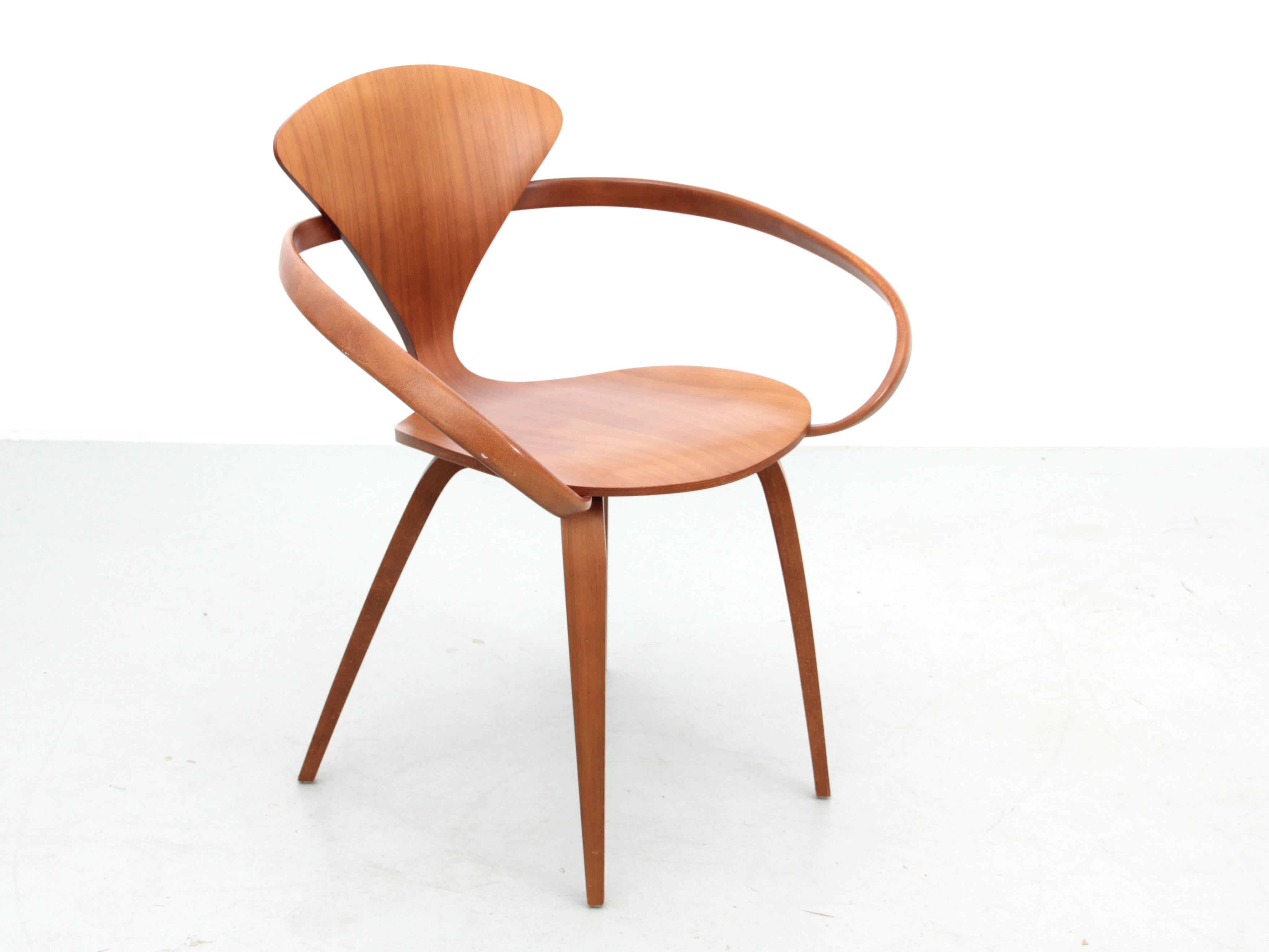 Mid-Century modern armchair in walnut by Norman Cherner For Sale 1