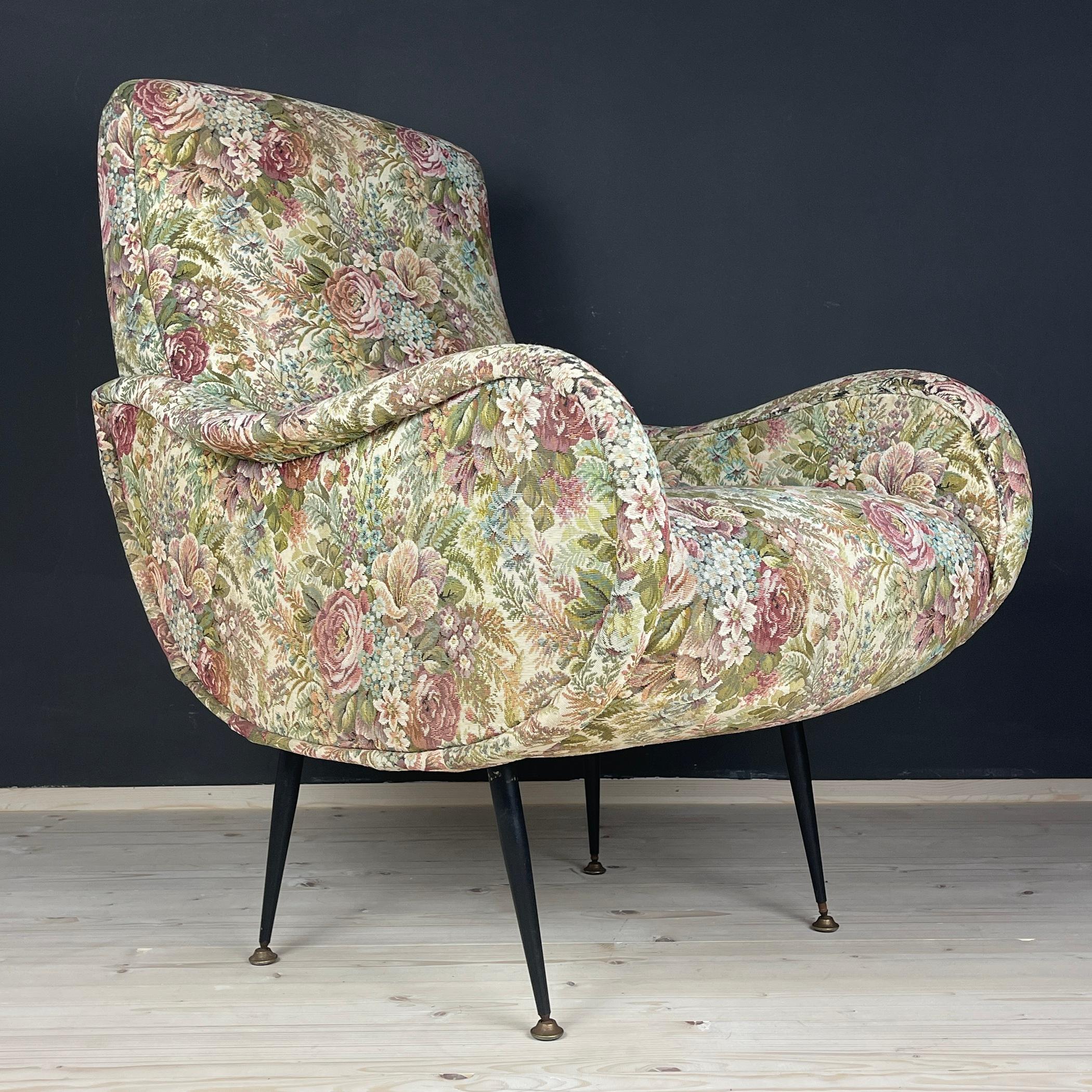 Fabric Mid-Century Modern Armchair Lady by Marco Zanuso Italy 1960s  For Sale
