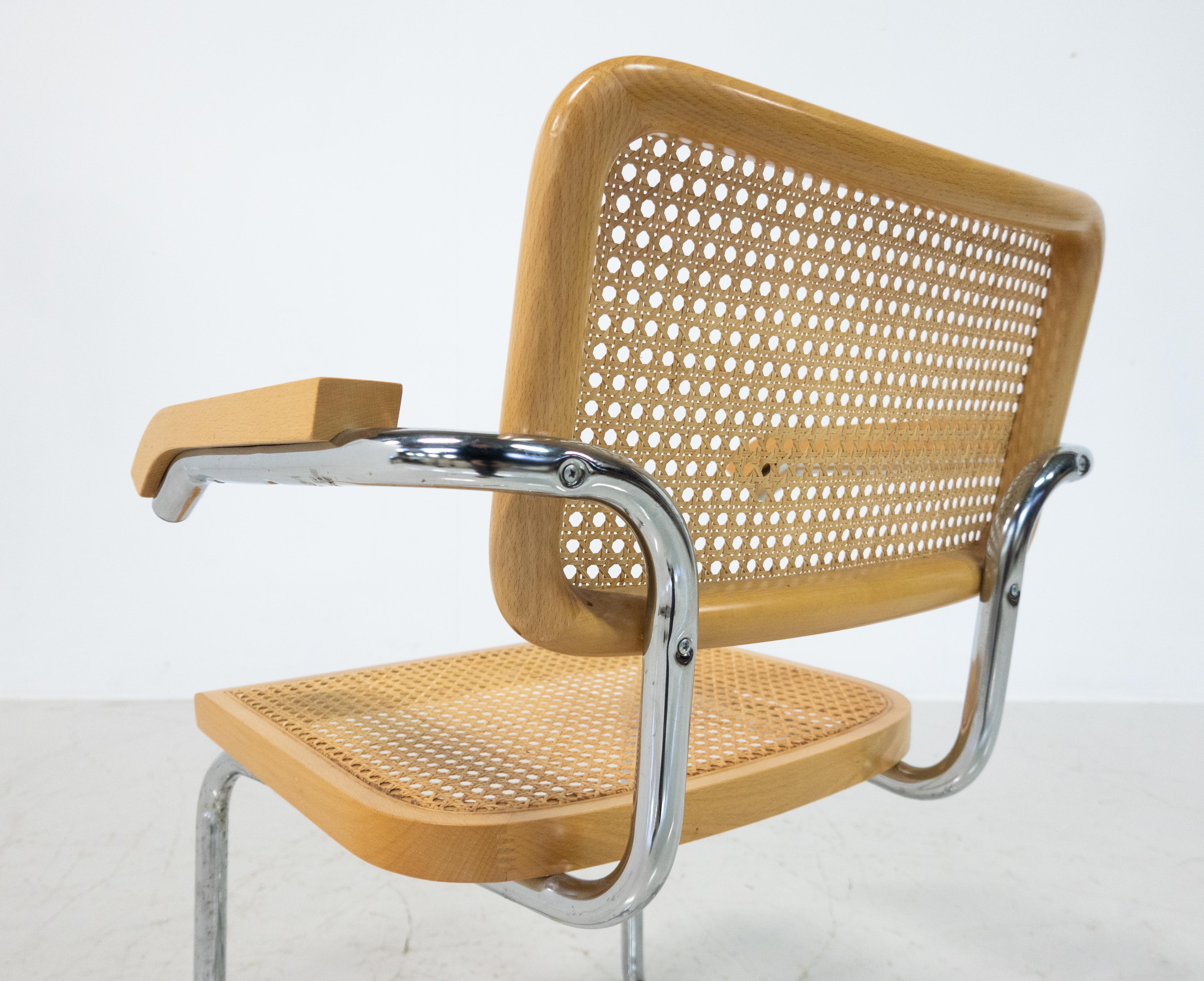Mid-Century Modern Armchair, Marcel Breuer Style , Italy - 4 available For Sale 1