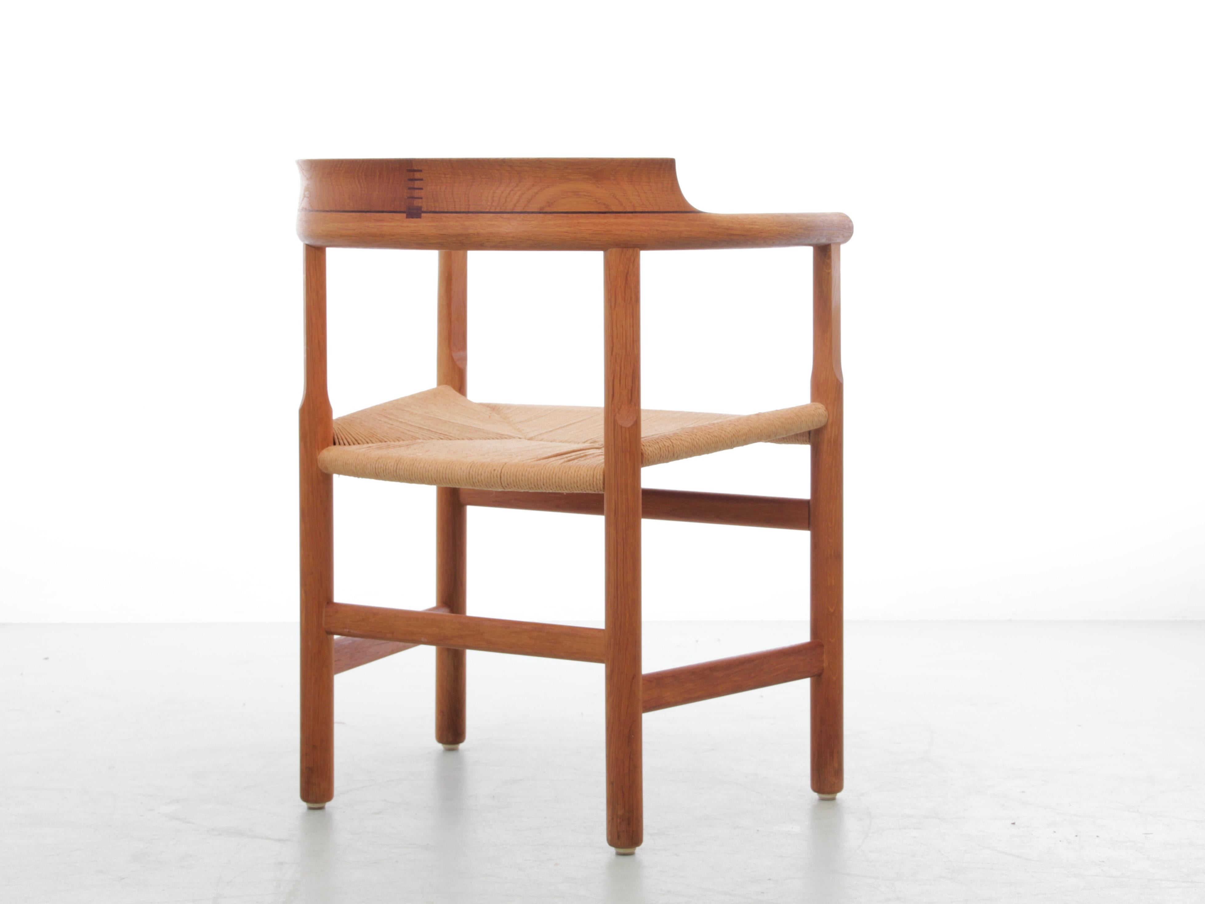 Mid century modern armchair  model Captain or PP62 by Hans Wegner for PP Møbler In Good Condition In Courbevoie, FR