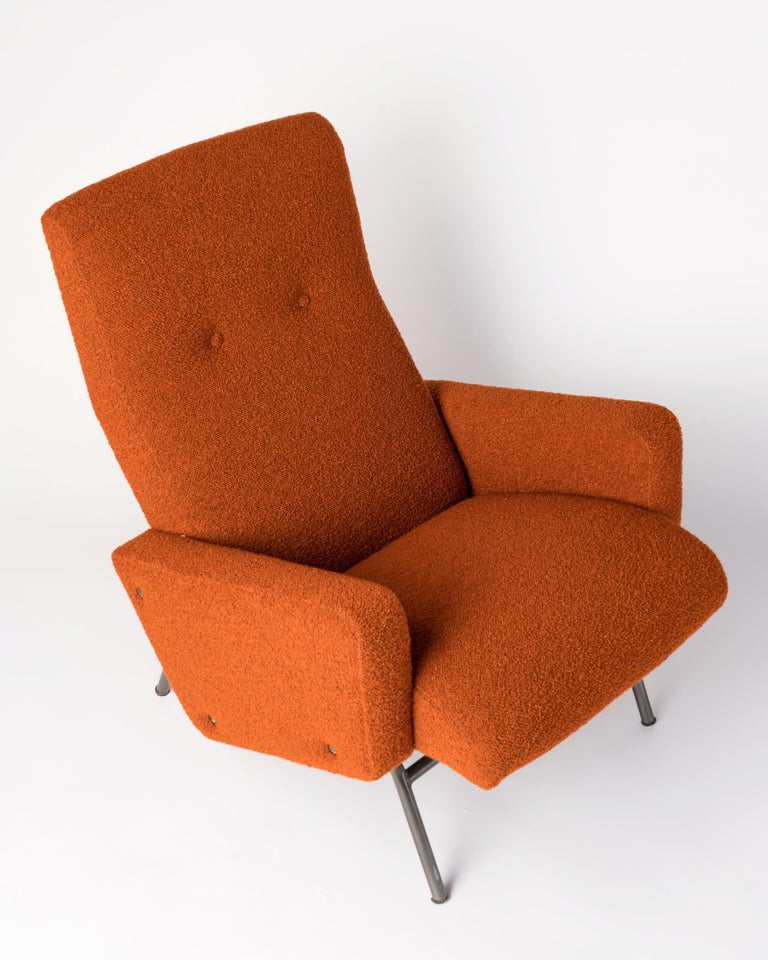 MidCentury Modern Armchair and Ottoman by Frydman France