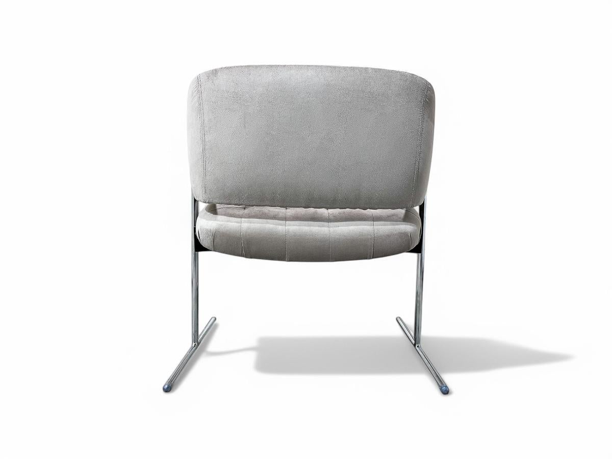 Mid-Century Modern Armchair “Senior” in Metal & Suede, Jorge Zalszupin, c. 1960s In Good Condition For Sale In New York, NY