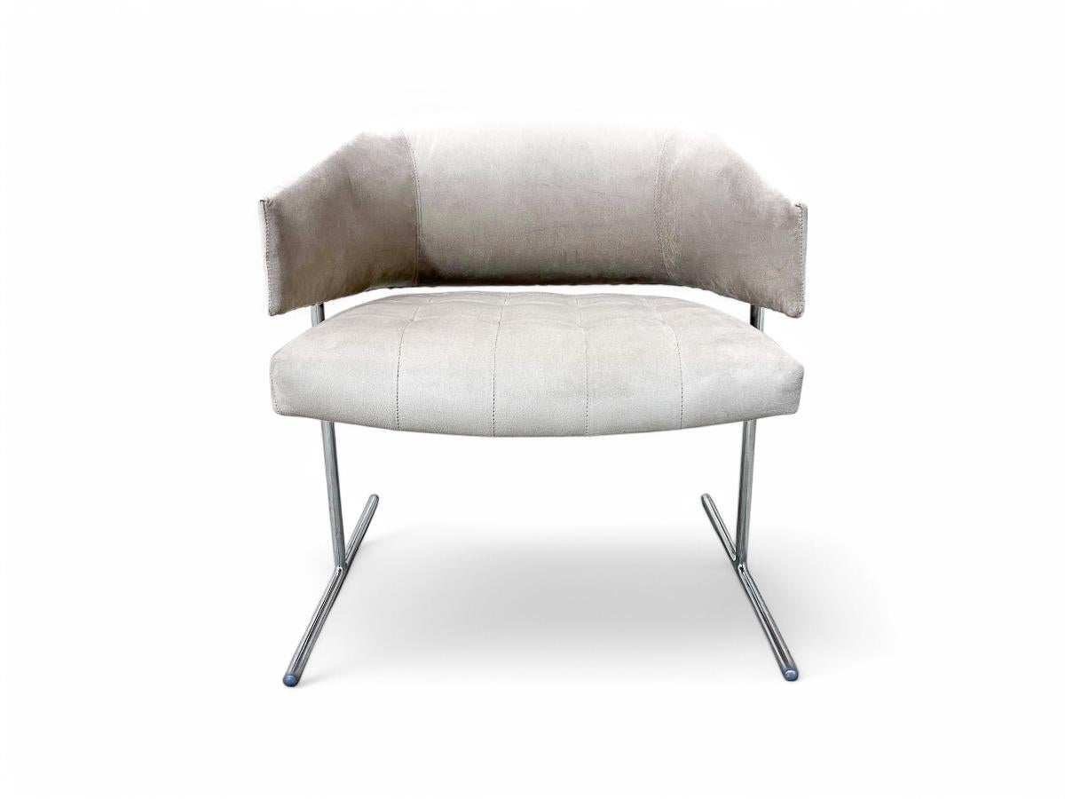 20th Century Mid-Century Modern Armchair “Senior” in Metal & Suede, Jorge Zalszupin, c. 1960s For Sale