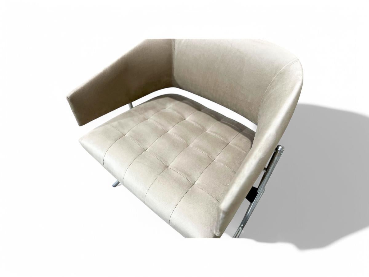 Mid-Century Modern Armchair “Senior” in Metal & Suede, Jorge Zalszupin, c. 1960s For Sale 2