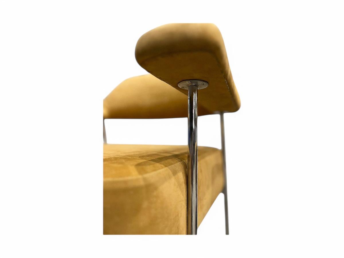Mid-Century Modern Armchair Set in Metal and Suede by Joaquim Tenreiro, Brazil For Sale 8