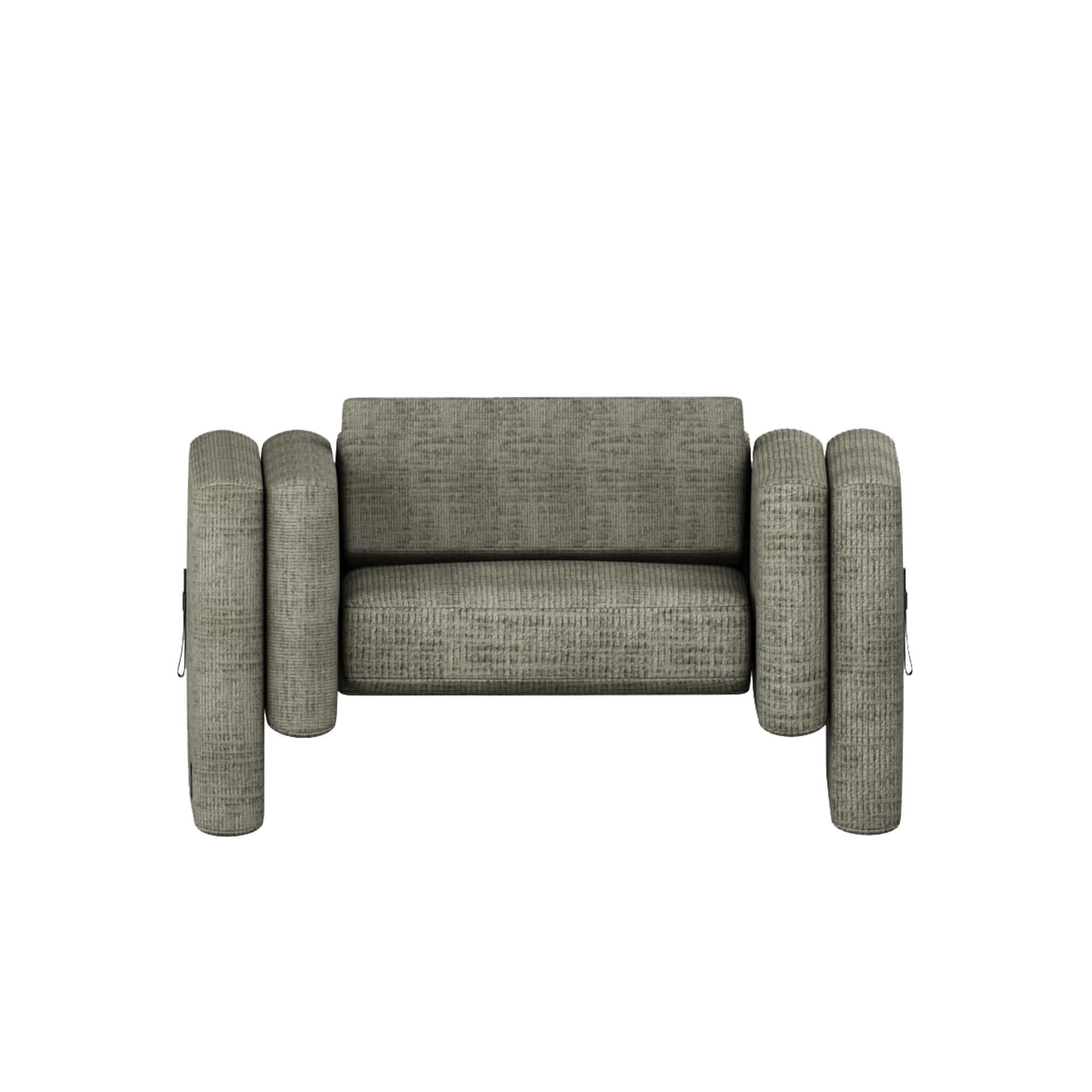 Portuguese Mid-Century Modern Armchair Upholstered Forest Green Corduroy Leather Details For Sale