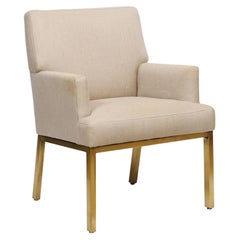 Mid-Century Modern Armchair with Brushed Brass Legs