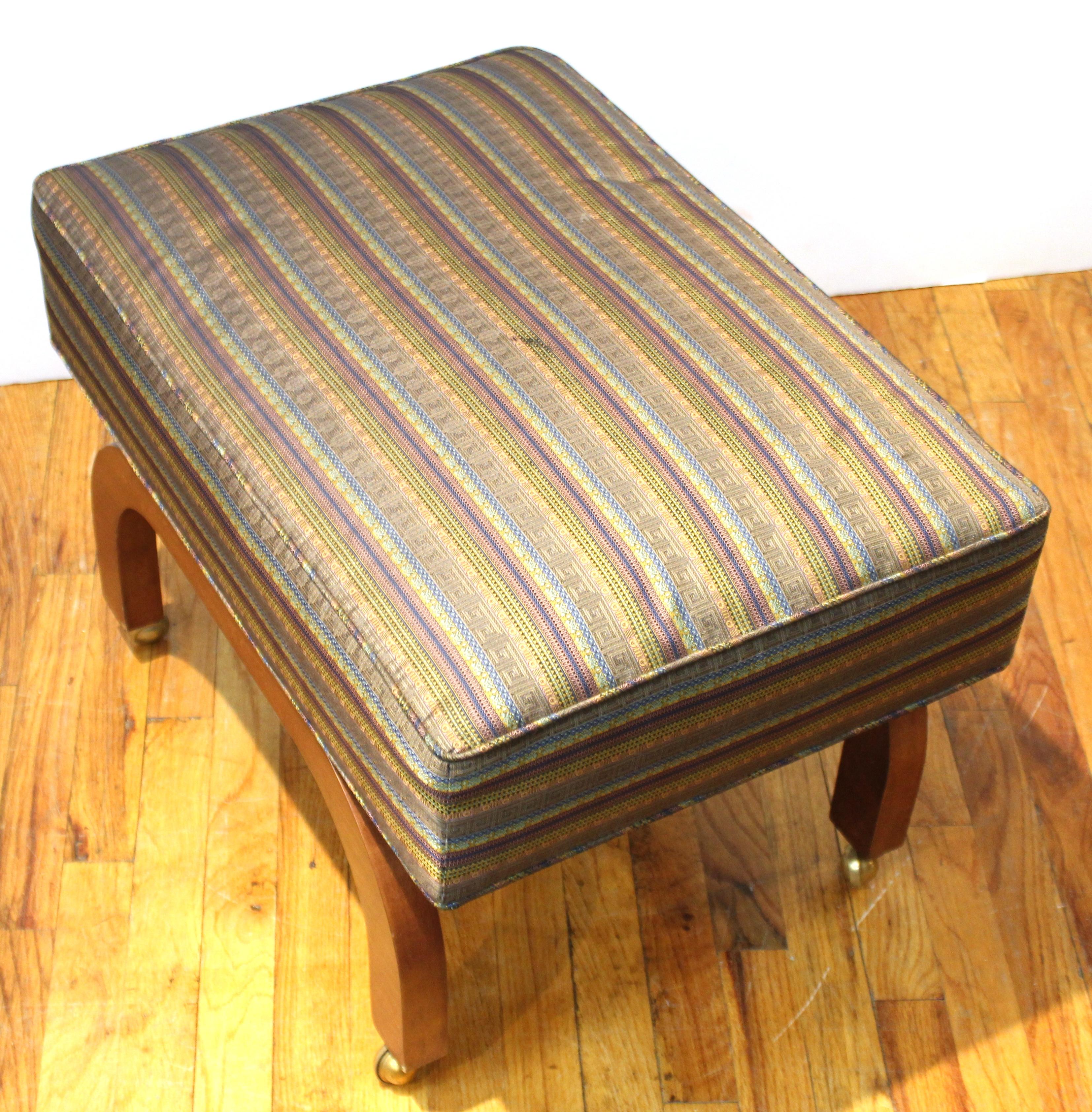 Mid-Century Modern Armchair with Foot Stool on Casters 9