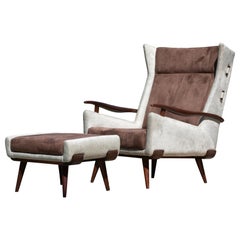 Mid-Century Modern Armchair with Ottoman by Jorge Zalszupin, 1960s