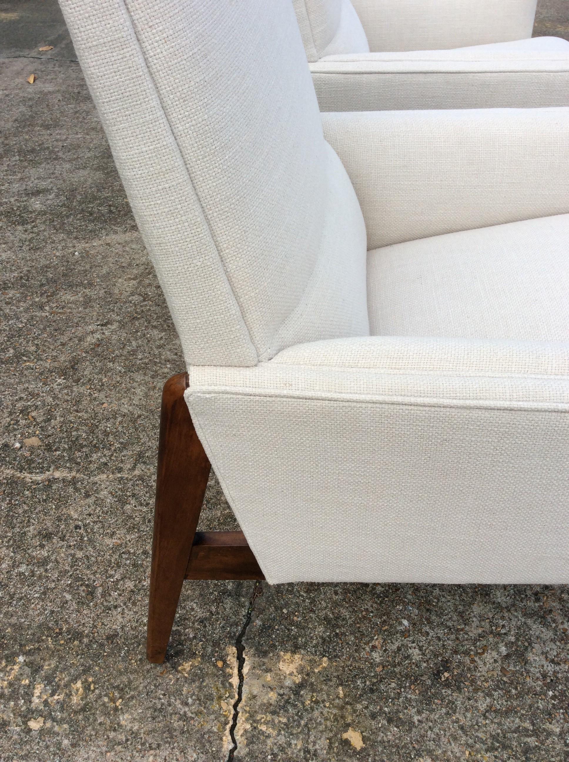 Upholstery Mid-Century Modern Armchairs, a Pair For Sale