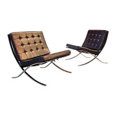Mid-Century Modern Armchairs Barcelona L. Mies van der Rohe and L. Reich, 1970s