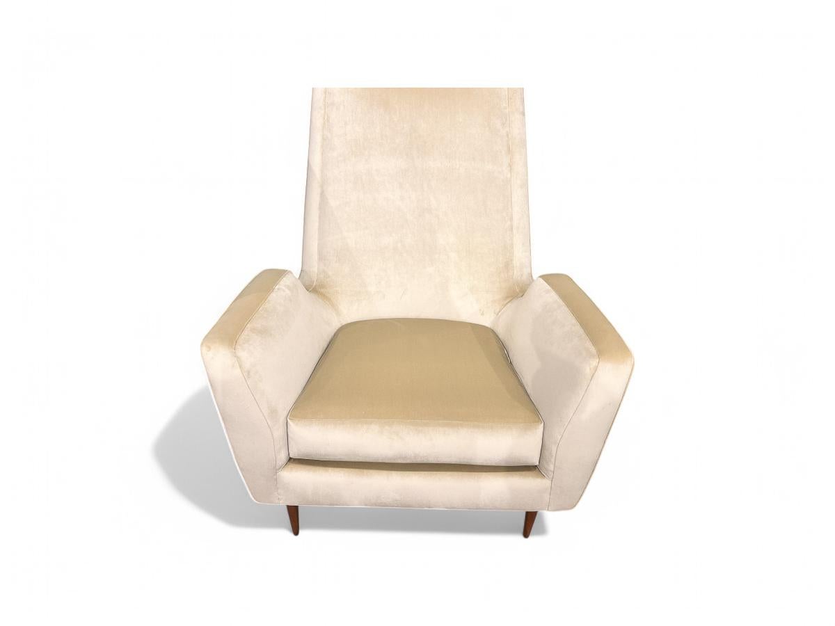 Mid-Century Modern Armchairs in Hardwood & Velvet by Giuseppe Scapinelli, Brazil For Sale 10